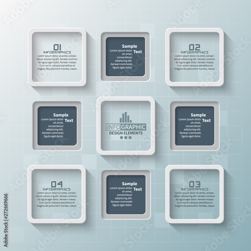Abstract 3D Paper Infographics. Business template .Vector illustration
