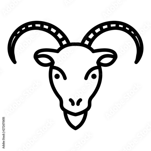 Goat head icon. Outline goat head vector icon for web design isolated on white background