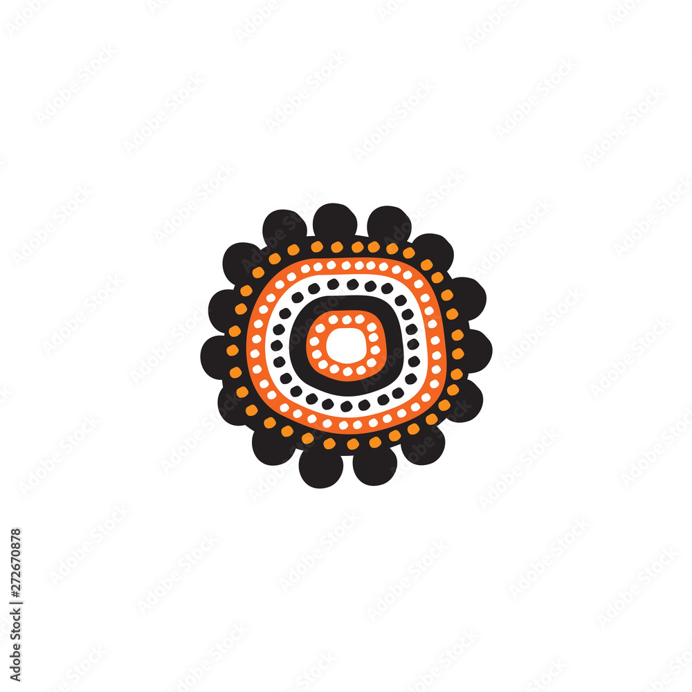 Fototapeta premium Aboriginal art icon logo design vector template