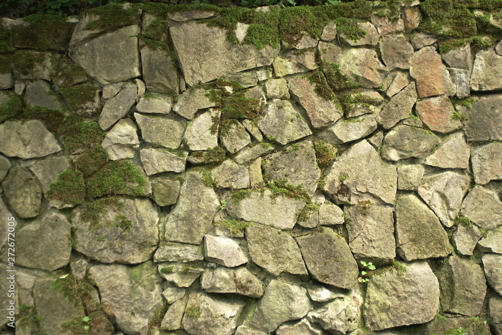 Stones Wall With Moss Pattern Texture Background Stones Wall With Moss Pattern Texture Background