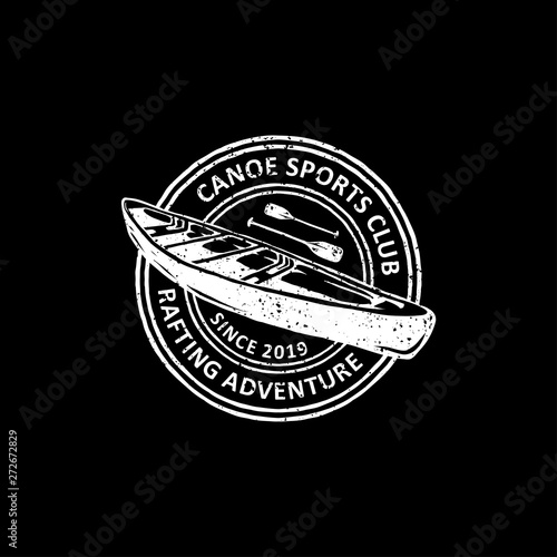 vintage badges of canoe  labels, emblems and logo