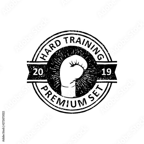 vintage badges of boxing club, emblems and logo design