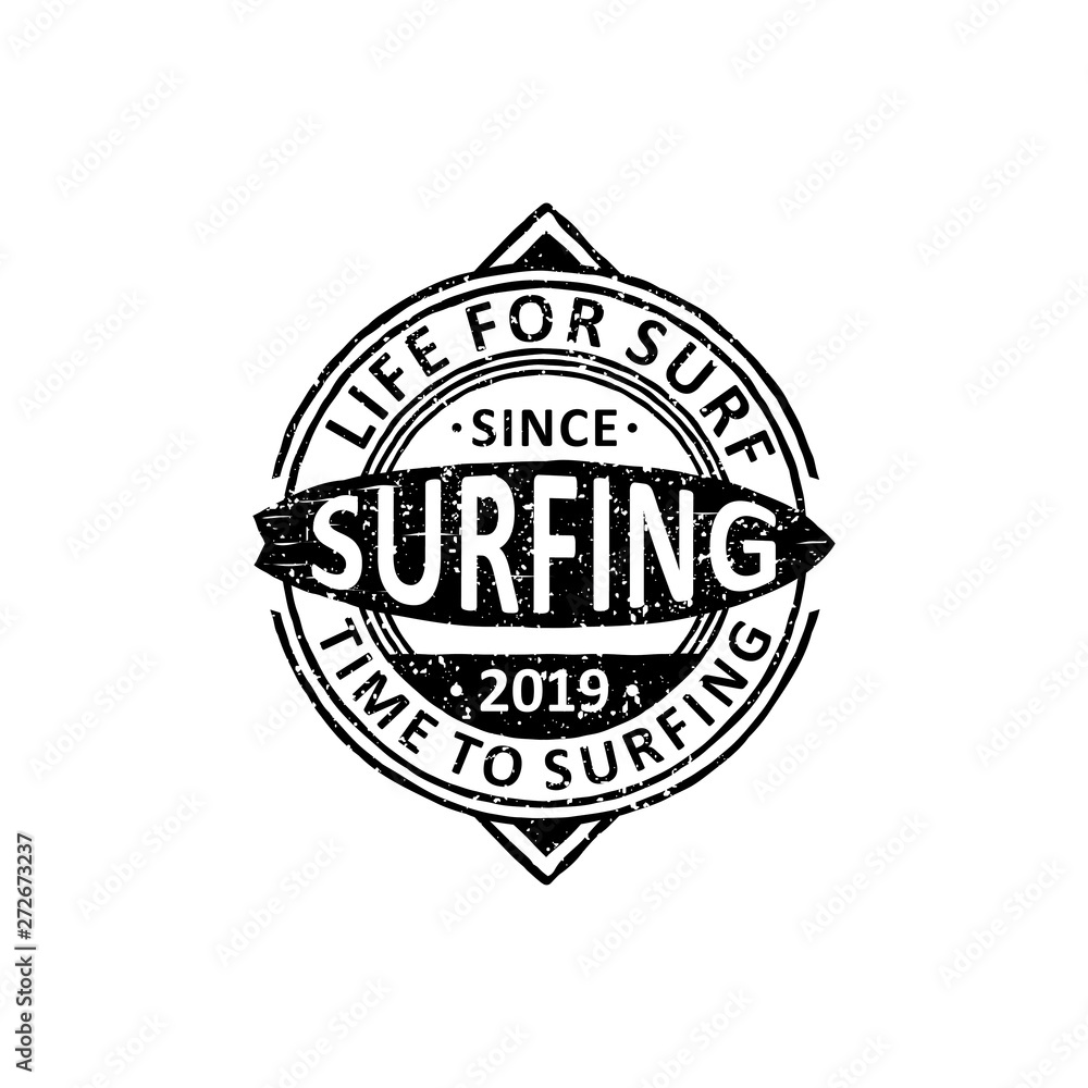 vintage badges of surfing, emblems and logo design