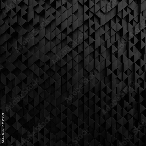 abstract black background 3d render triangle with round corner 3D illustration, 3D rendering