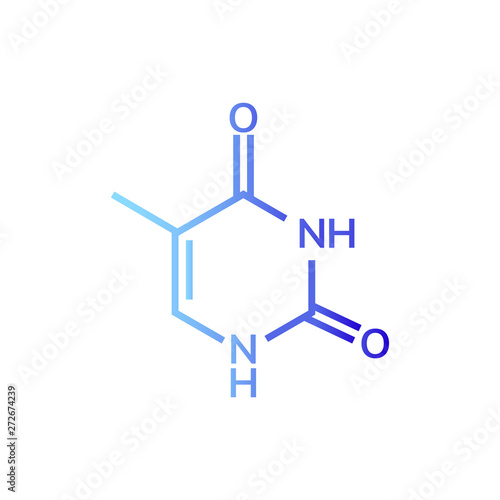 Thymine chemical formula on white background