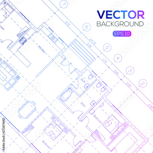 Detailed architectural plan , Architectural background , architectural plan vector 