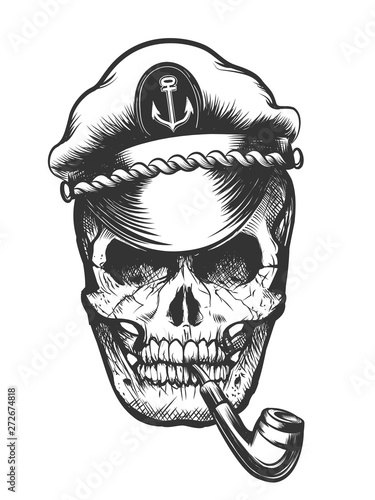 Skull in Captain Cap