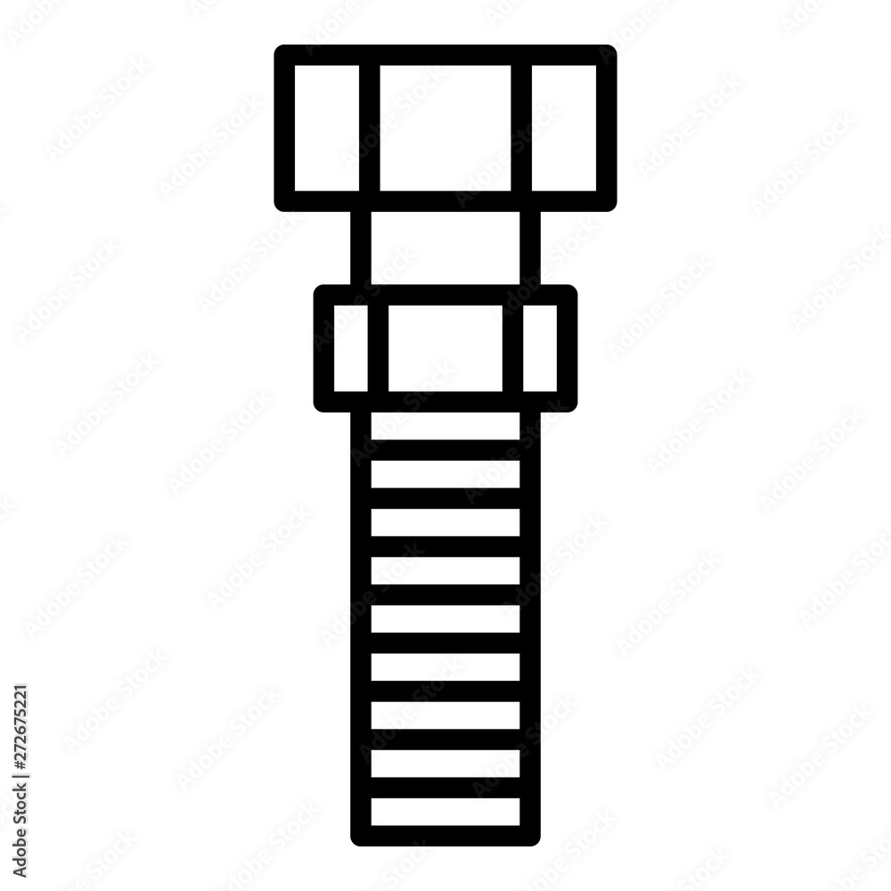 Bolt with nut icon. Outline bolt with nut vector icon for web design isolated on white background Bolt with nut icon. Outline bolt with nut vector icon for web design isolated on white background