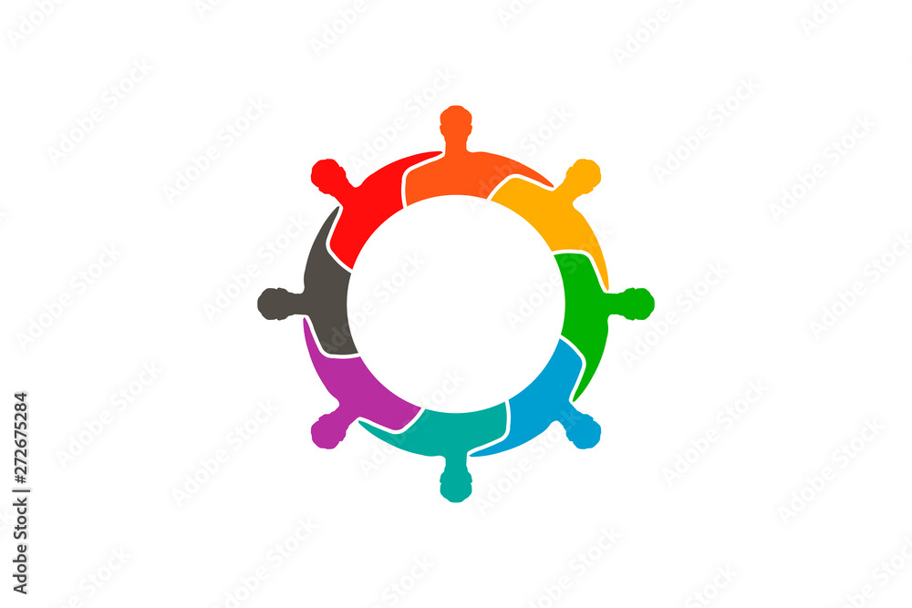 People group together hugging each other