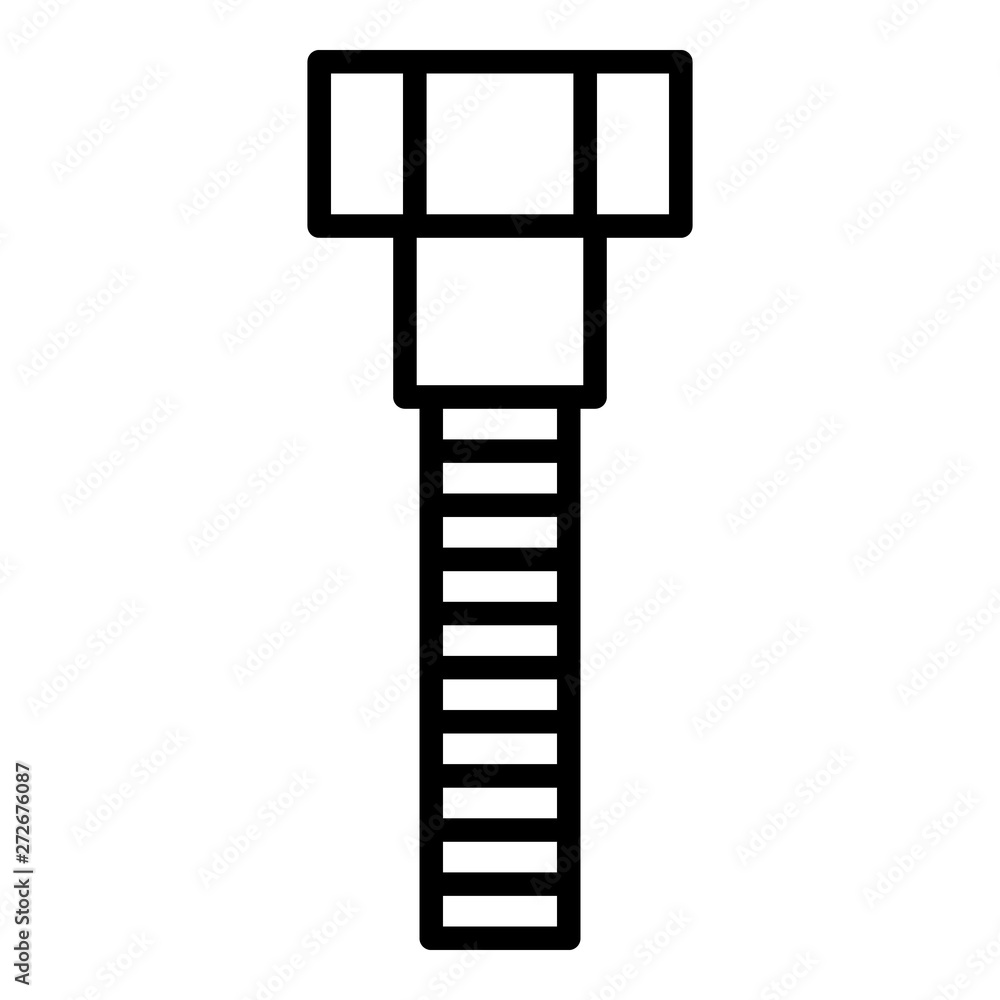 Hex bolt icon. Outline hex bolt vector icon for web design isolated on white background Hex bolt icon. Outline hex bolt vector icon for web design isolated on white background