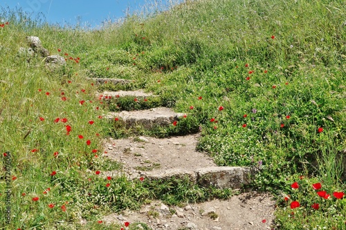 Treppenweg, Festung Akrokorinth, Griechenland photo