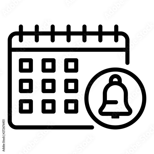Mortgage calendar icon. Outline mortgage calendar vector icon for web design isolated on white background