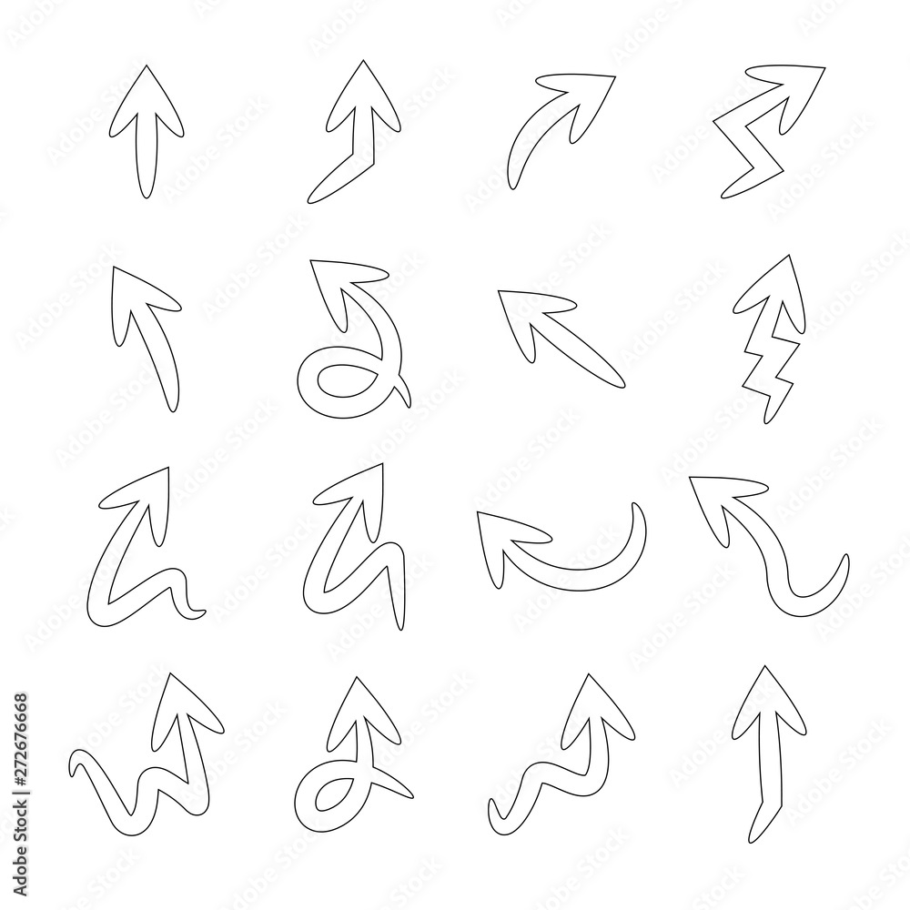 arrows doodle thin line arrows doodle thin line
