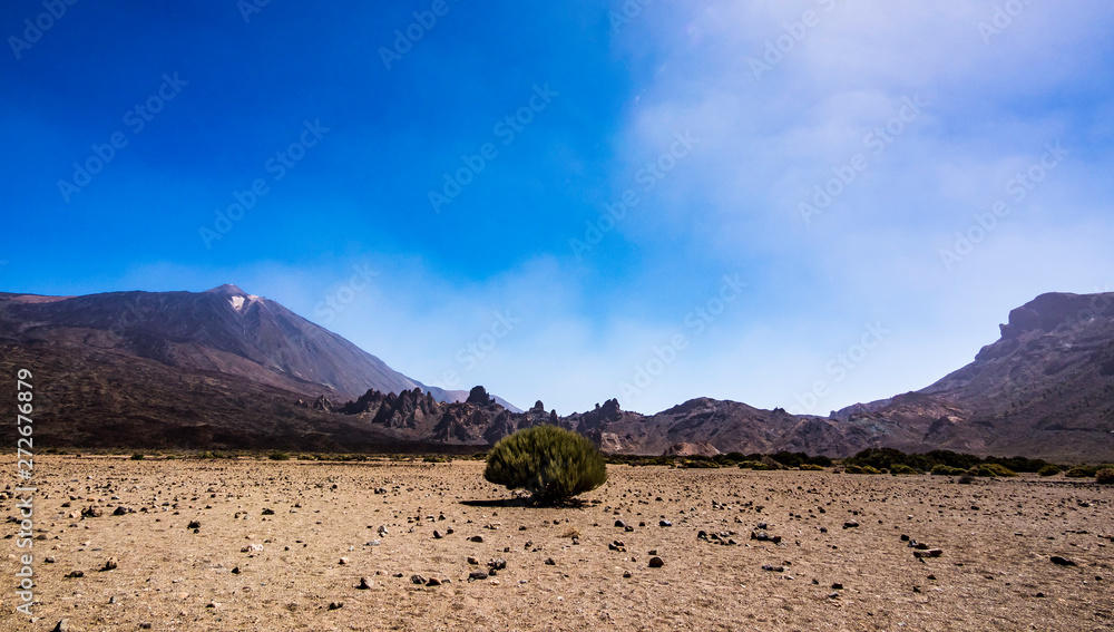 Beautiful panoramic landscape of Teide National Park in Tenerife Canary Islands Spain