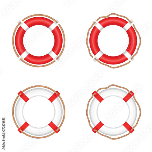 life buoy with rope vector illustration