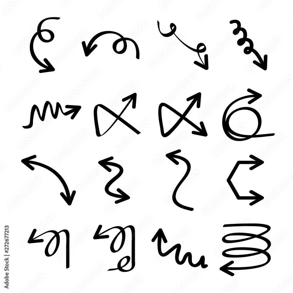 hand drawn and doodle arrows hand drawn and doodle arrows