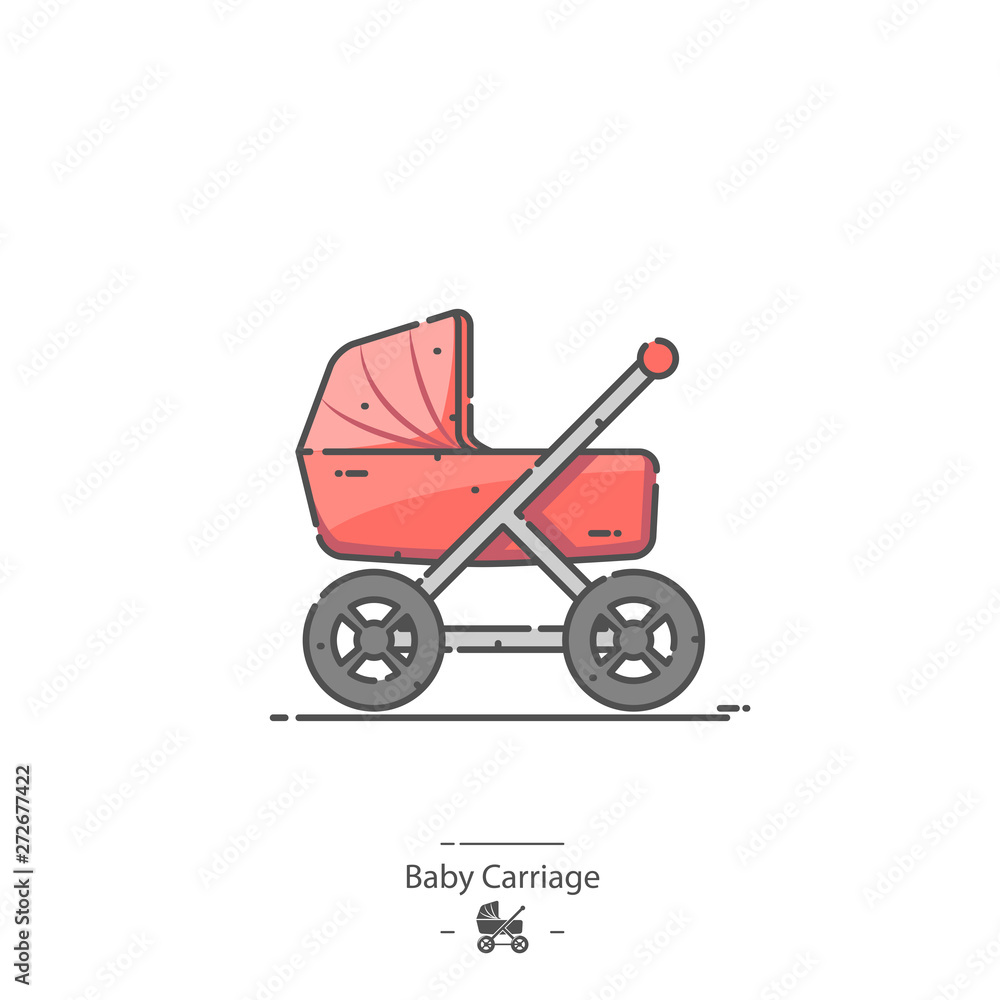 Baby Carriage - Line color icon Baby Carriage - Line color icon