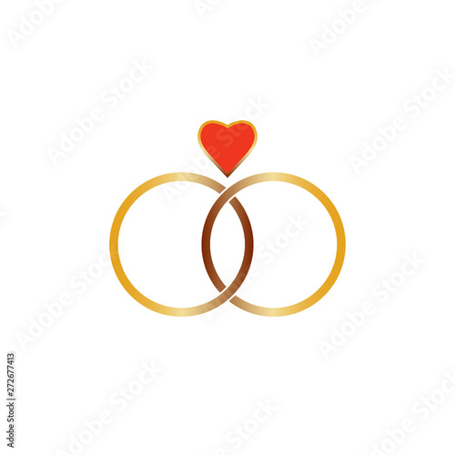 Wedding ring icon. Vector illustration, flat design.