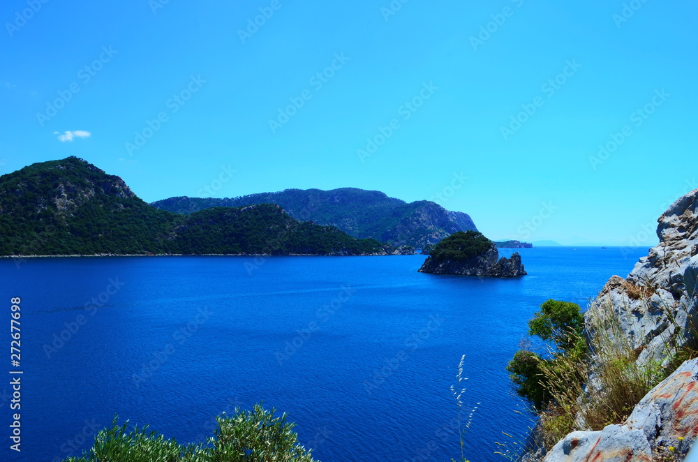 view on the Aegean sea in Ichmeler near Marmaris, Turkey view on the Aegean sea in Ichmeler near Marmaris, Turkey