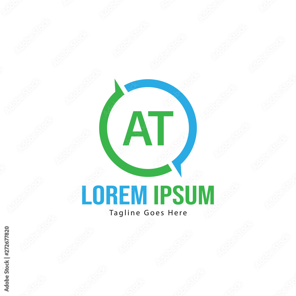 AT Letter Logo Design. Creative Modern AT Letters Icon Illustration AT Letter Logo Design. Creative Modern AT Letters Icon Illustration