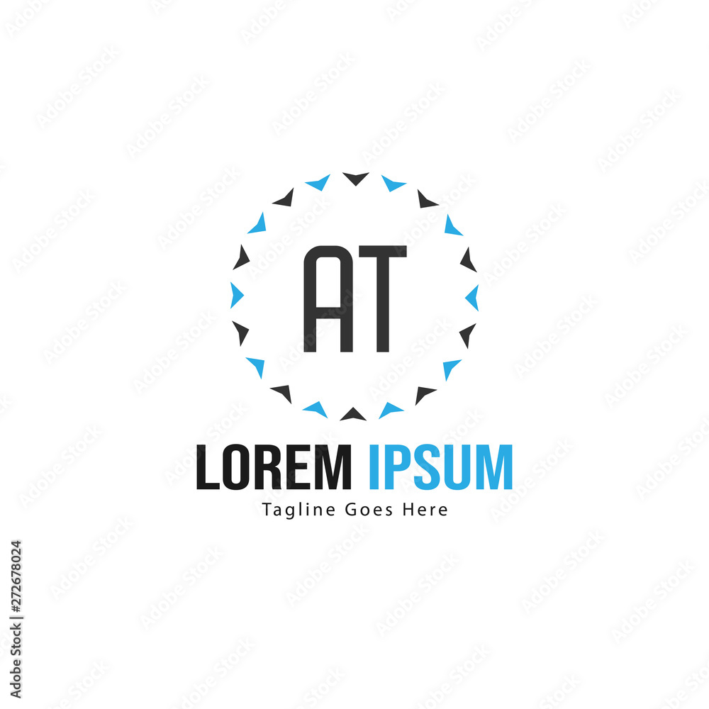 AT Letter Logo Design. Creative Modern AT Letters Icon Illustration AT Letter Logo Design. Creative Modern AT Letters Icon Illustration