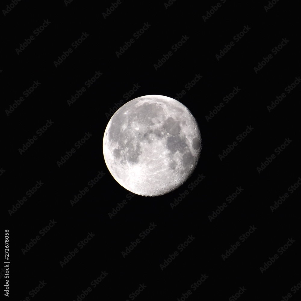 Grey moon in a black sky Grey moon in a black sky