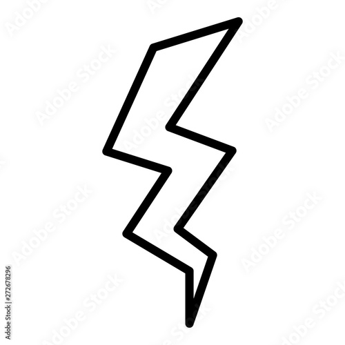 Vertical lightning icon. Outline vertical lightning vector icon for web design isolated on white background