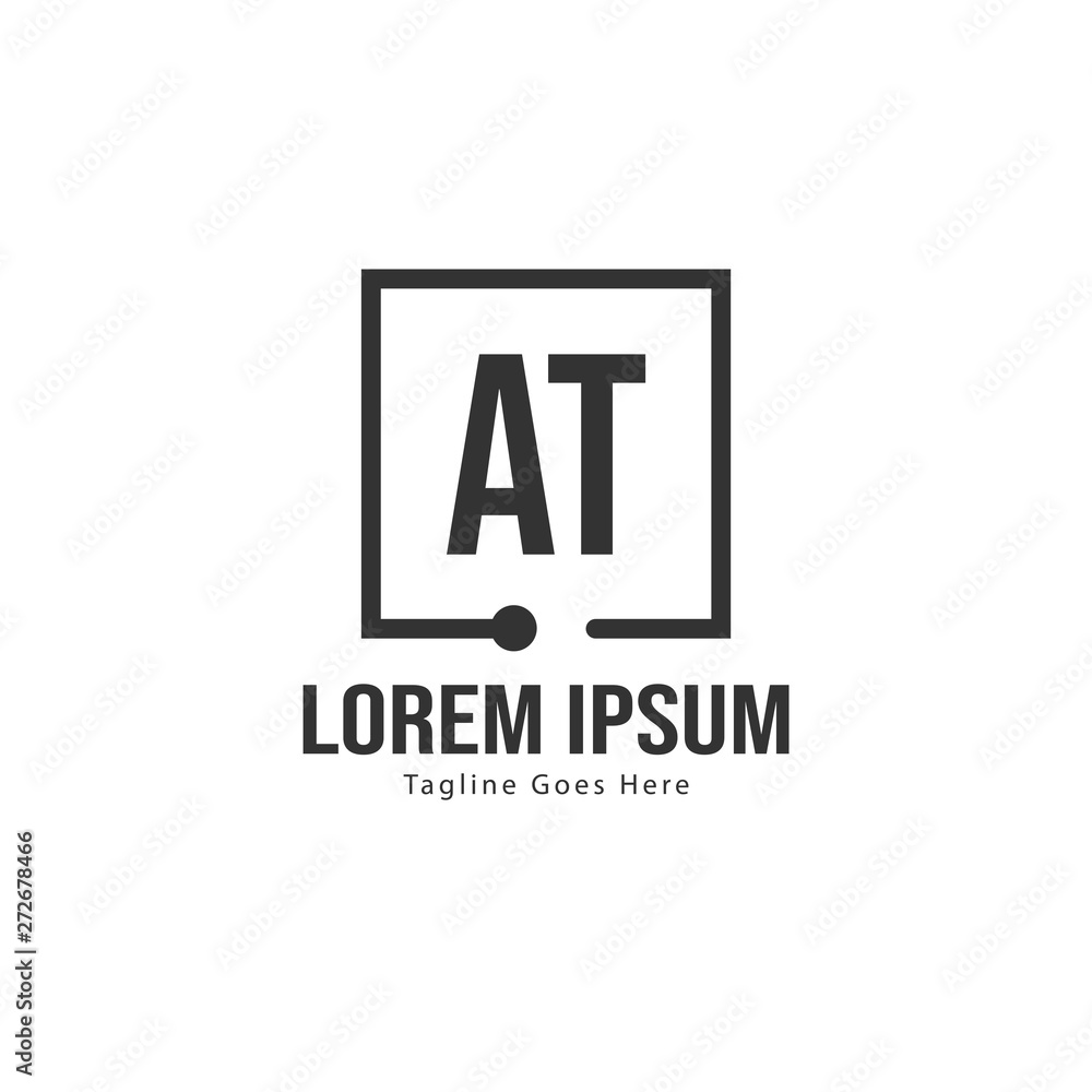 AT Letter Logo Design. Creative Modern AT Letters Icon Illustration AT Letter Logo Design. Creative Modern AT Letters Icon Illustration