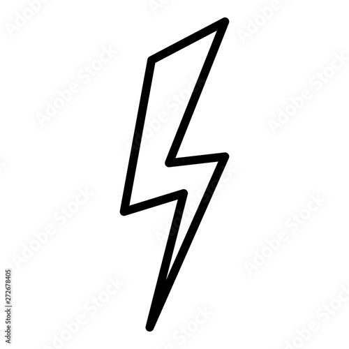 Plain lightning icon. Outline plain lightning vector icon for web design isolated on white background