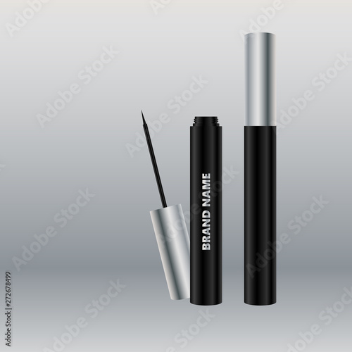 Eyeliner vector mocap. Packaging for decorative cosmetics. mascara