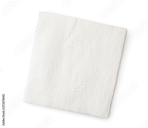 Napkin close-up on a white. The form of the top.