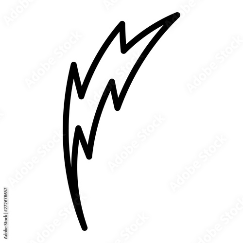 Arc lightning icon. Outline arc lightning vector icon for web design isolated on white background