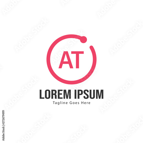 AT Letter Logo Design. Creative Modern AT Letters Icon Illustration