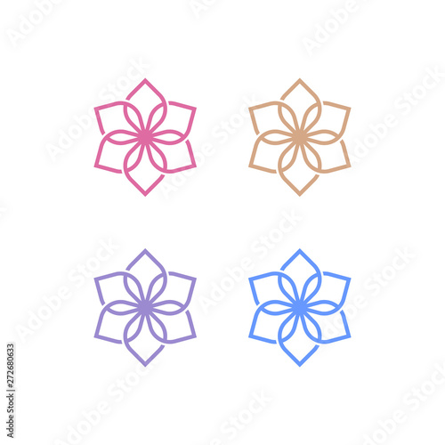 mandala ornament flower vector logo design template