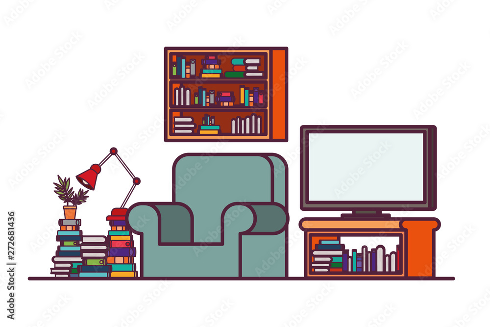 comfortable sofa in living room with plasma tv