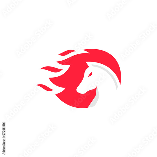 horse head vector illustration logo design