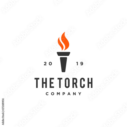 the torch icon vector logo design