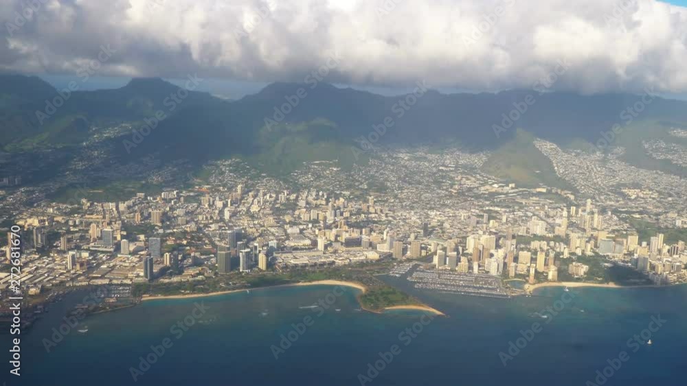 Aerial shot of Honolulu Hawaii in 4k Aerial shot of Honolulu Hawaii in 4k