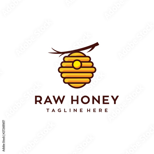 bee hive vector icon logo design
