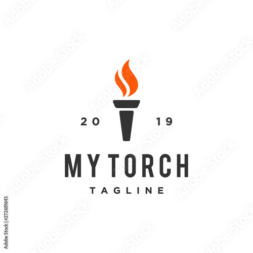 the torch icon vector logo design