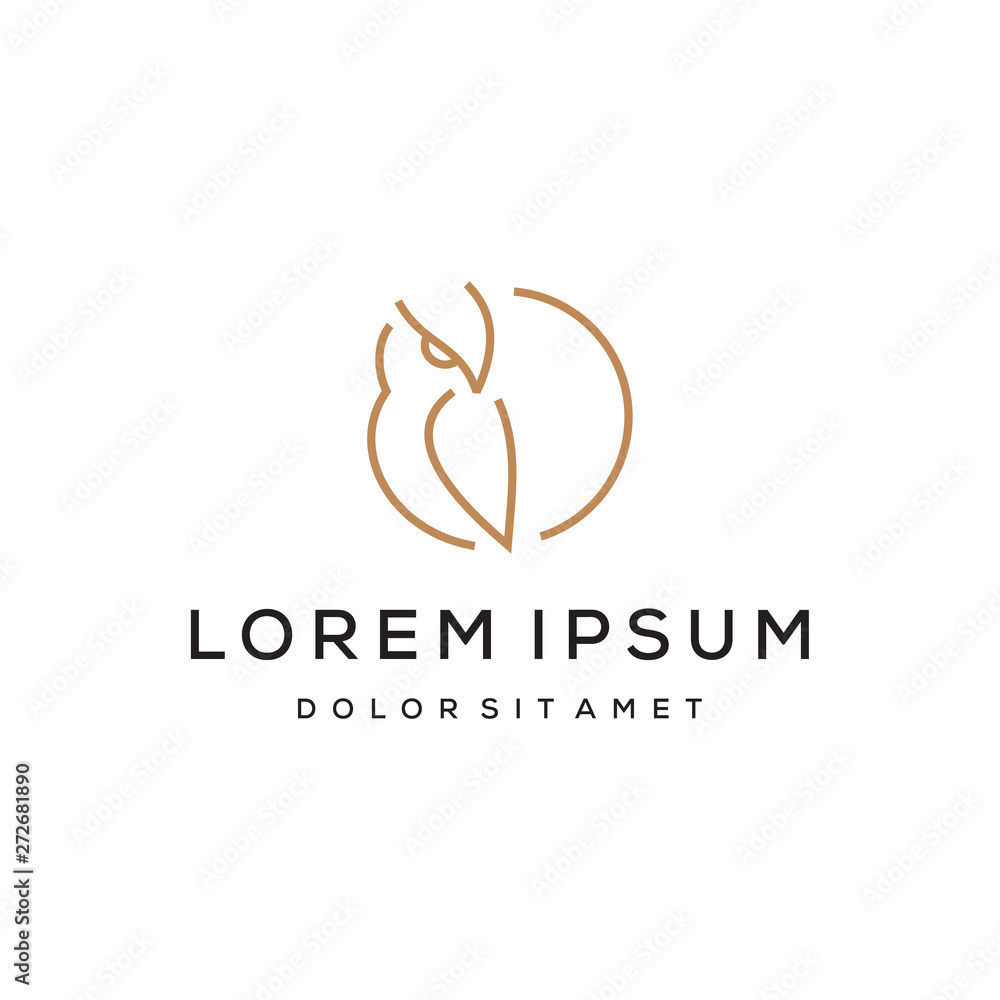 simple line owl vector logo design template simple line owl vector logo design template
