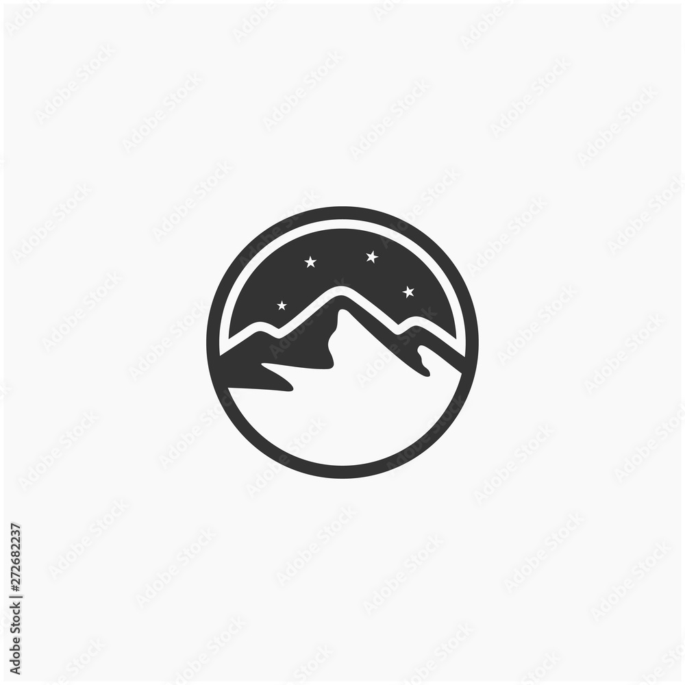 badge mountain outdoor vector logo design badge mountain outdoor vector logo design