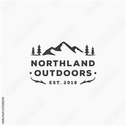 landscape mountain outdoor vector logo design