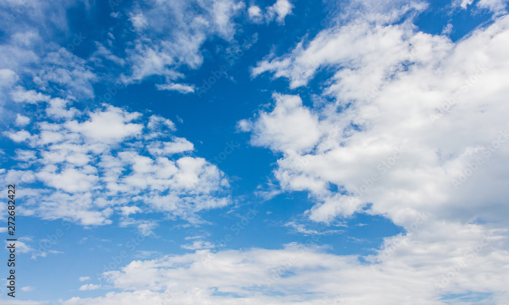 White clouds on blue sky in sunny weather_ White clouds on blue sky in sunny weather_