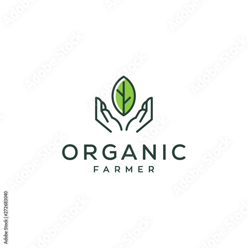organic growth farm vector logo design