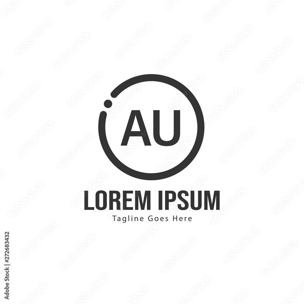 AU Letter Logo Design. Creative Modern AU Letters Icon Illustration AU Letter Logo Design. Creative Modern AU Letters Icon Illustration