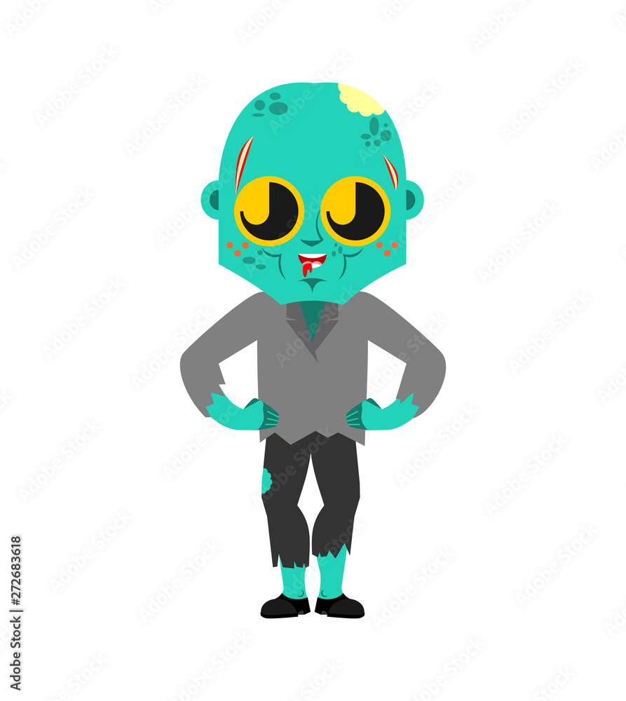 Cute kawaii Zombie isolated. funny Living Dead cartoon style. Undead kids character. Childrens style. Cute kawaii Zombie isolated. funny Living Dead cartoon style. Undead kids character. Childrens style.