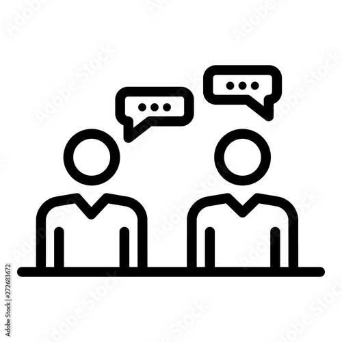 Administrators dialog icon. Outline administrators dialog vector icon for web design isolated on white background