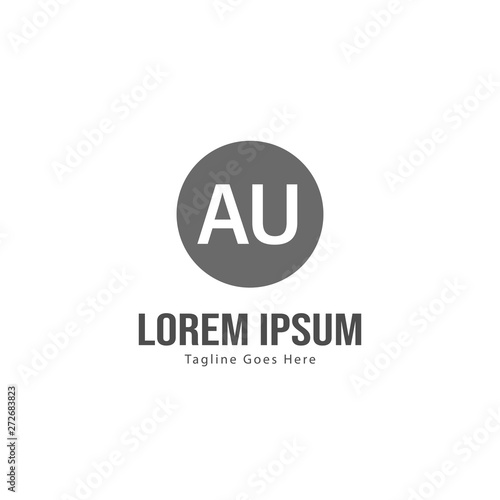 AU Letter Logo Design. Creative Modern AU Letters Icon Illustration