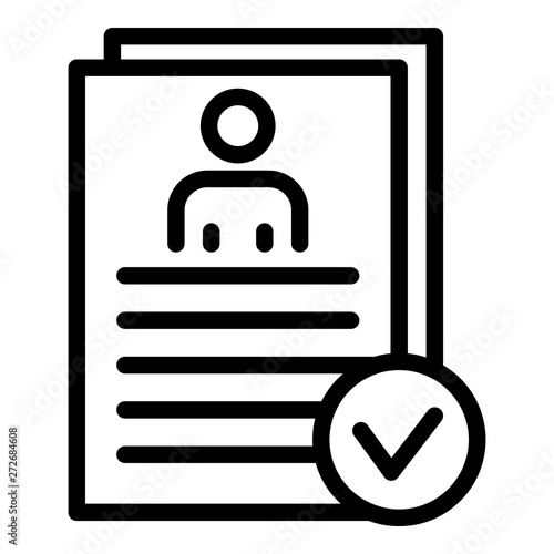 Personal data check icon. Outline personal data check vector icon for web design isolated on white background